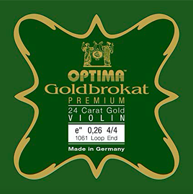CUERDA VIOLÍN LENZNER/OPTIMA GOLDBROKAT PREMIUM 24K GOLD 1a MI LAZO 0,26