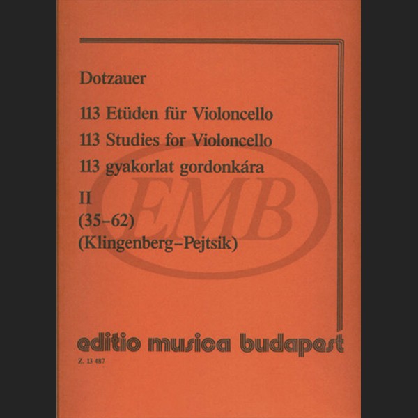 DOTZAUER J.J.F. - 113 ESTUDIOS V.2 (35-62) - ED. BUDAPEST