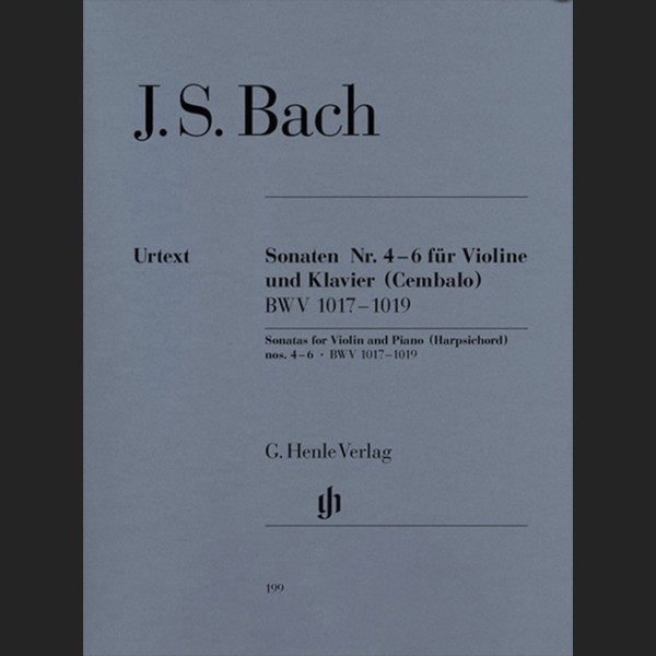 BACH J.S. - SONATAS V.2 (4-6) URTEXT BWV.1017-1019 - ED. HENLE VERLAG
